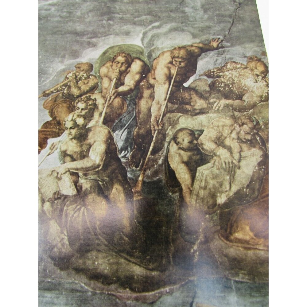 Vintage Michelangelo The Last Judgement Judgment Color Print 51664 Island Angels